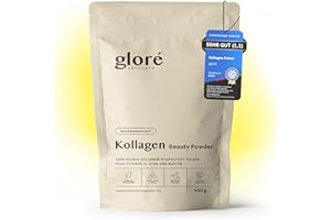 ‎GLORÉ GLORÉ® Kollagen Pulver [450g] - Collagen Hydrolysat mit Vitamin C, Zink & Biotin - Typ 1 & 3 Peptide - hohe Bioverfügbarkeit - Premium Qualität - Perfekte Löslichkeit