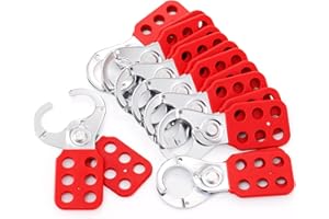 WUWEOT 8 Pack Lockout Tagout Hasp, Tamper-Proof Padlock Hasp, Stainless Steel Lock Out Tag Out Hasp, Impact-Resistant Loto Hasp with Extended Jaw (1 Inches)