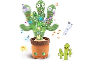 HIRSRIAN Sprechender Kaktus, Spielzeug Nachsprechen, Elektronischer Plüschtier, Tanzender , Musikalische für Babies, Singender für Kinder Geschenk