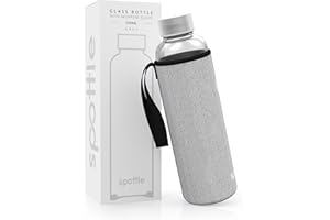 spottle Glass Water Bottle with Neoprene Sleeve, Borosilicate Drinking Bottle - Dishwasher Safe, Suitable for All Beverages, BPA free, 750ml