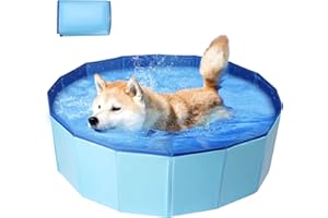 Delisouls Hundepool, 100x30cm Faltbarer Ohne Pumpen Schwimmbecken Hund -Planschbecken für Katze, Dicker rutschfest Hundepool fur Große Hunde, Katzen und Kinder, Hundeplanschbecken