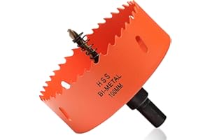 ITOOLFIRM 100mm Hole Saw Drill Bit for Wood and Metal, Bi-Metal Circular Hole Cutter with cutting Depth of 35mm for Steel, Cast Iron, Aluminium, Plywood, Acrylic, PVC/UPVC