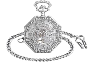 SUPBRO Orologio da Tasca Orologio Regalo Festa del papà orologio da taschino meccanico a carica manuale Numeri romani