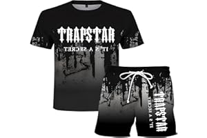 YiJee Tuta Trapstar Bambini, Maglietta Trapstar Corta - Maglietta e Pantaloncini con Logo Stampato Trapstar - 2 Pezzi Tuta Trapstar T-shirt - Set Tuta da Jogging Estiva Bambini e Ragazzi - Unisex