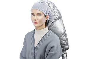 Segbeauty Gorra de Secado de Pelo Capucha, Bonnet Casco para Secar, Peinar, Rizar y Acondicionar Profundamente, Gorro Termico para Mascara de Cabello e Cuidado del Cabello, Plata
