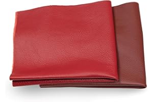 CLUB4BRANDS Pièces de Cuir - Chutes de Cuir, Découpes de Cuir, Pièces de Très Grande Taille, Haute Qualité, Cuir pour Couture, Trié, Textiles, Artisanat, Usinage, Couverture, 1Kg - min DIN A4, Rouge