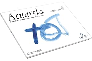 Canson Guarro Acuarela 60% Algodón, Bloc Encolado, 32,5x46 cm, 20 Hojas, Grano Fino 240g