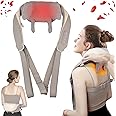 DADLM® Neck and Back Massager, Neck Massager with Heating, Body Massager for Body Aches and Pains Relief, Electric Wearable 5D Cervical Neck Massage Machine for Deep Tissue Neck, Back, Shoulders, Waist and Legs - 3 Years Warranty. (Cream)