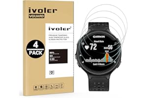ivoler Lot de 4 Film Protection écran en Verre Trempé pour Suunto Race 2 / Suunto 7/9 / 9 Baro / D5 / Garmin Forerunner 620/235 / 225/220, Dureté 9H Glass, Anti Rayures, HD Transparent
