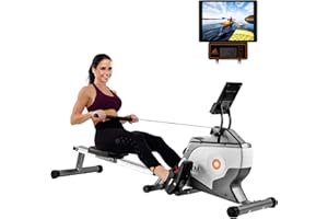LZ LEISURE ZONE BTM Home Foldable Magnetic Resistance Rowing Machine, New Model Style Indoor Rower with LCD Monitor and 8 Levels Adjustable