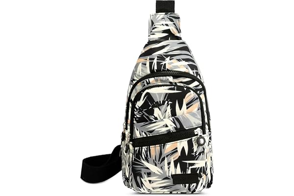 FOLOVEYA Sac de Poitrine Femme Sacs Bandoulière Imperméable Petit Sacs à Dos Polyester Sling Bag Léger Crossbody Bag pour Voyage Randonnée Camping Excursion Cyclisme Modèle E
