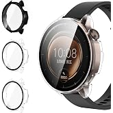 ivoler 3 Pieces Hard Case for OPPO Watch X3 Mini / X2 Mini/OPPO Watch 3 43 mm, Full Protection Tempered Glass Screen Protecto