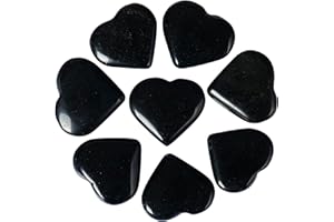 ABHISUBYA Black Tourmaline Worry Stones - Healing Crystals - Meditation Accessories - Crystals and Gemstones - Yoga Set - Chakra Crystals Set - Crystal Meditation - Worry Pebble