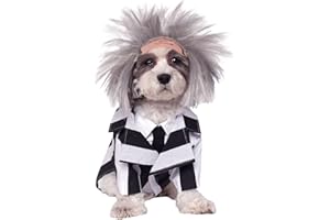 RUBIES Rubie's unisex adult Official Rubie s Beetlejuice Halloween Pet Dog Costume Size Large, Black, L UK