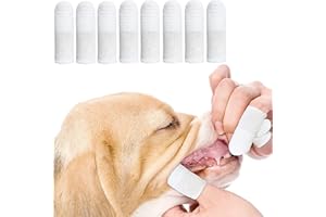 ZUMLLOMA Cepillo Dientes Perro Dedo 8 Piezas,Cepillo de Dientes para Mascotas Hecho de Tela de Fibra Apto para Perros y Gatos,Limpia Eficazmente la Placa Dental (8 piezas)
