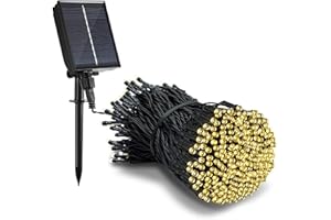 Tacobey Solar Lichterkette Aussen Warmweiß - 10M 100 LED Lichterkette Außen Solar mit Timer, 8 Modi, Wetterfest Solarlichterkette für Outdoor Garten Deko
