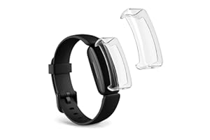 kwmobile Case Compatible with Fitbit Inspire 3 / Inspire 2 / Ace 3 Case - 2x TPU Silicone Fitness Tracker Cover - Transparent
