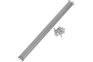 A ABSOPRO 12 Set 14G Bicycle Spokes 14G Bike Wheel Spoke 304 Stainless Steel Silver Tone