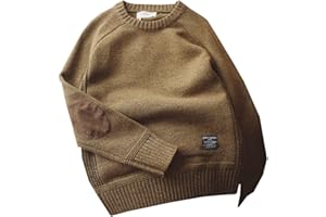 BAIXIAOCHI SuéTer De Invierno Grueso para Hombre Parche De Punto Todo A Juego Camisa De Fondo SuéTer De Hombre