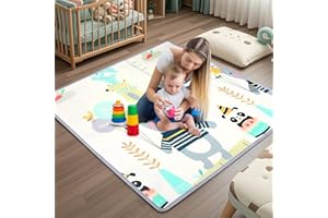 Gutsbox Tappeto Gioco Bambini Pieghevole 120x120x1cm Tappeto Gioco Neonato Pieghevole XPE Tappetino Bambini Pieghevole e Reversibile, Non Tossico, Antiscivolo