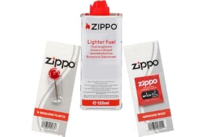 Original Zippo reservdelar i bensin + flinta