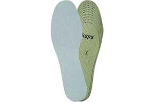 Kaps Soft Latex Adult Unisex Cut to Size Cut to Fit Foam Shoe Insoles Inserts, Comfortable Perforated Latex and Cotton Prevent Odour and Absorb Moisture Multicolour