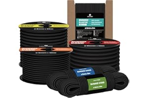 Kamu Synber Corda Elastica 4mm x 5m Cordino Elastico Corda Gomma per Teloni, Camion, Barca, Bagagli, Piscina | Nero