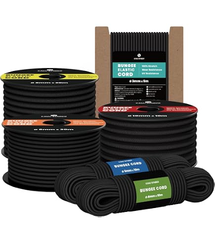 Corde Élastique Caoutchouc 6mm X 15m - Tendeur De Bâches, Bagages - Résistant Aux UV - Pour Camping, Voiture