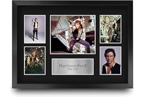 HWC Trading FR A3 Harrison Ford Star Wars Han Solo Gifts Printed Signed Autograph Picture Display for Movie Memorabilia Fans - A3 Framed