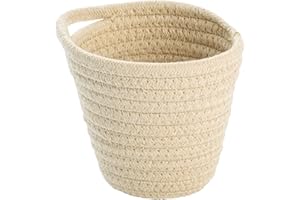 WENKO Cestino Soria beige - Moderno cesto portaoggetti per il bagno, la toilette per gli ospiti e tutta la casa, Cotone, 12.5 x 12 x 14.5 cm, Beige