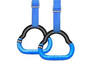 EACHPT Gymnastic Rings Set Childrens Home Fitness Training Equipment with Adjustable Buckle Heightening Pull Ring for Physical Training Used with Indoor Horizontal Bar
