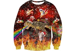 Loveternal Unisex Christmas Jumper 3D Ugly Xmas Pullover Crewneck Long Sleeve Top S-3XL