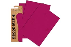 Décopatch C653O - Une pochette de 3 feuilles de papier imprimé 30x40 cm, Faux uni rouge