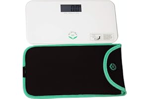 NEWLINE NY NewlineNY White Mini Bathroom Scale with Travel Protection Case SBB0722M-WH + NYMSS101BG