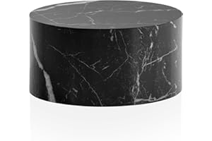 FineBuy Couchtisch MONOBLOC 60x60x30 cm, Design Wohnzimmertisch Rund, Lounge Sofatisch Kaffeetisch Modern Schwarz