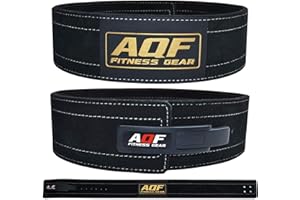 AQF Skórzany Pas Do Podnoszenia Ciężarów Pas Do Trójboju Podparcie Pleców - 4 "Szerokość X 10mm Gruba Klamra Klamra Skóra Bydlęca Zamszowa Podszewka