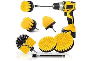 Sliva Drill Brush Attachment Set, 5 pcs Power Scrubber Brush with Extend Long Attachment for Cleaning Floor, Carpet, Tile, Grout, Car Wheels, Toilet, Bathroom, Kitchen