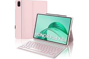 IVEOPPE Tastiera Honor Pad X8a 2024, Honor Pad X8a Cover con Tastiera, Custodia Tastiera Italiano Retroilluminata Bluetooth Honor Pad X8a 11", Rosa