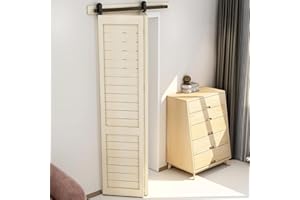 ETIASQSA 92CM/3FT Bi-Folding Sliding Barn Door Hardware Kit Heavy Duty for 2 Doors[Hardware Kit Only, No Door ]