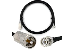 RANGEFUL 3m BNC Stecker auf PL259 UHF Koaxialkabel — BNC PL Verlängerungskabel HF-240 (LMR 240 Äquivalent) 3 Meter Jumper Kabel (50 Ohm) — Schwarz Antennenkabel für HAM Radio CB Funk WIFI Antenne