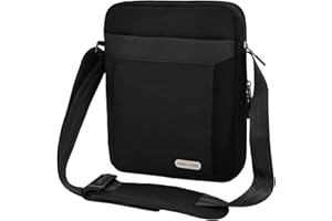 UBAYEE Męska Torba na Ramię Tablet iPad do 10,5 Cali (25 cm), Kieszeń na Tablet, Wiele kieszeni, Wodoodporny, Mała, Czarny
