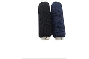 THE TRIMMING DEPARTMENT Shirring Shearing Elastic Thread, 20 Meter Each Colour Per Spool, Pack of 2 X 20m Spools, Sewing, Haberdashery, Craft, Smocking, Gathering, (Black & Navy), 30 Colours Available