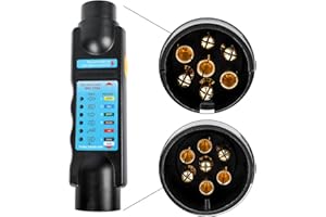 Yinaolan 7 Pin Trailer Socket Tester - 12V Trailer Light Tester for Caravan RV Truck Tractor