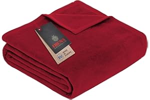 Ibena Porto Kinderdecke 100x150 cm - weich, warm & waschbar, kleine Kuscheldecke für Kinder rot