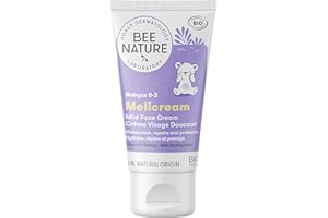 ‎BEE NATURE Bee Nature - Baby Gesichtscreme - Bio-Honig - Lindert Hautausschläge, Ekzeme - Spendet Feuchtigkeit und Repariert - 100% Natürlich - Geeignet für Neugeborene mit Trockener, Empfindlicher Haut - 50ml