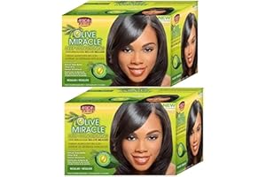 CHEEKY PEACH African Pride Olive Miracle Conditioning Anti-Breakage Hair Relaxer, 1 kit x 2 Pack Bundle