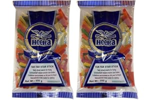 GENERIC Heera Far Far Star Sticks (200gram) (Pack of 2) - Tasty Wheat Snacks For Frying – Vegan - Uncooked Crunchy - Bhungra - Snack