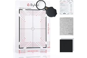 Byhoo Card Grading Kit Professional Sports & Trading Card Grading Tool with 1.5mm Reinforced Frame, Precision Centering System & Magnifying Glass, Anti- Scratch Grading Kit for Pokemon/CCG Collectors