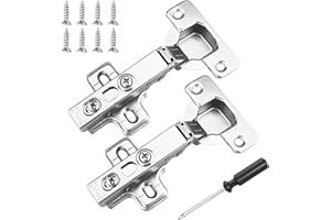MAOQYE 2 pcs Soft Close Cabinet Hinge,110 Degree Full Overlay Kitchen Door Hinge,35mm Concealed Kitchen Cabinet Hinges Cabinet Door Plate with Screws