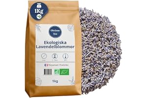 Hela ekologiska lavendelblommor – naturlig infusion i lös form och doftande påsar – 100% naturlig, icke-GMO – ekologiskt odlad – 1 kg (500
